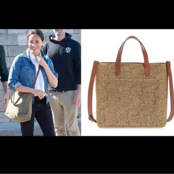 Madewell Tote Transport Leopard Print Calf Hair Medium - Picture 2 of 8